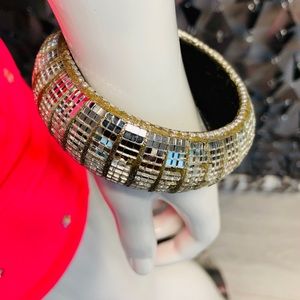 Silver glass bangle, bracelet